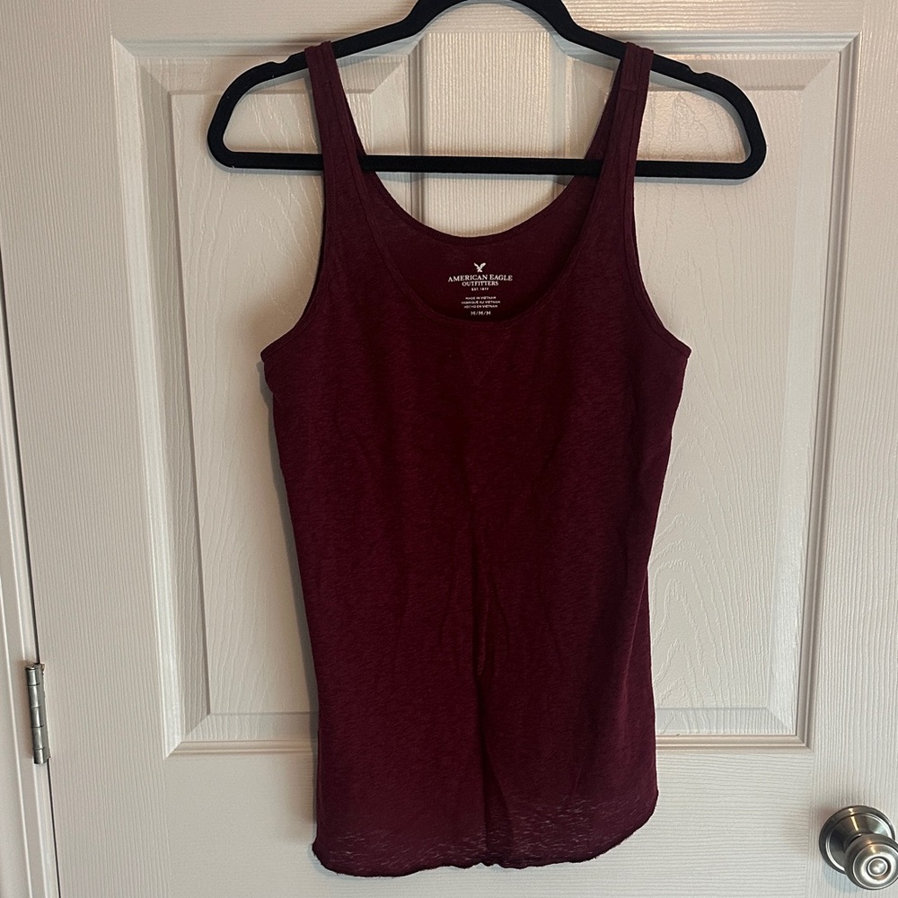 American Eagle Outfitters Burgandy Tank Top